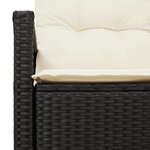 Canapé de jardin 2 places vidaXL avec rangement et coussins en poly rotin noir
