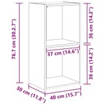 vidaXL Bibliothèque blanc 40x30x76 5 cm bois d'ingénierie