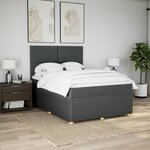 vidaXL Sommier à lattes de lit avec matelas Gris foncé 140x190cm Tissu