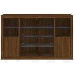 vidaXL Buffets avec lumières LED 3 Pièces chêne brun bois d'ingénierie