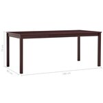 vidaXL Table à manger Marron foncé 180x90x73 cm Bois de pin