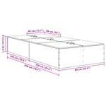 vidaXL Cadre de lit de rangement en béton gris 80x200 cm