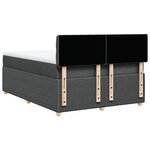 vidaXL Sommier à lattes de lit avec matelas Gris foncé 140x200cm Tissu