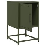 vidaXL Table de chevet vert olive 36x39x60 5 cm acier