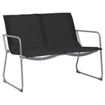 Salon de jardin meuble d'extérieur ensemble de mobilier 4 pièces tissu et acier noir 02_0016281