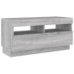 vidaXL Meuble TV avec lumières LED sonoma gris 80x35x40 cm