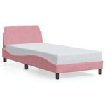 vidaXL Cadre de lit avec tête de lit Rose 90x200 cm Velours