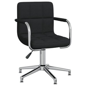 Vidaxl chaise pivotante de bureau noir tissu