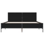 vidaXL Cadre de lit noir 150x200 cm bois d'ingénierie et métal