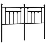 vidaXL Tête de lit métal noir 150 cm