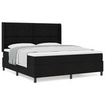 Lit à ressort noir vidaXL avec matelas  180x200 cm  tissu