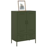 vidaXL Buffet haut vert olive 68x39x101 5 cm acier