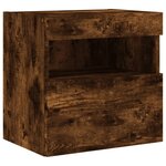 vidaXL Meubles TV muraux et lumières LED 2Pièces chêne fumé 40x30x40 cm