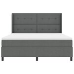 vidaXL Lit Box Spring avec Matelas et LED Gris Foncé 180x200 cm Tissu