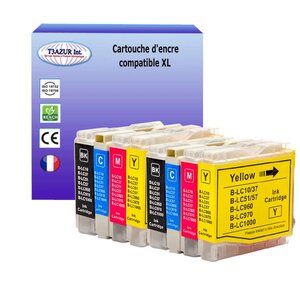 T3AZUR - 8x Cartouches compatibles avec Brother LC1000 XL pour Brother MFC-650CDW 660CN 665CW 680CN 685CW 845CW 850CDN