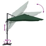vidaXL Parasol cantilever vert Vert Tissu en polyester et cadre en métal