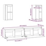 vidaXL Meubles TV 4 Pièces Blanc Bois massif de pin