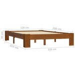 vidaXL Cadre de lit sans matelas marron clair pin massif 120x200 cm
