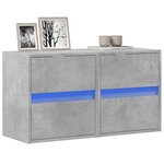 vidaXL Meubles TV muraux et lumières LED 2 Pièces gris béton 41x31x45 cm