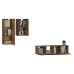 vidaXL Ensemble de meubles TV 4 Pièces Chêne fumé Bois d'ingénierie