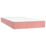 vidaXL Sommier à lattes de lit avec matelas LED Rose 90x190 cm Velours