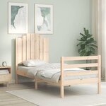 vidaXL Cadre de lit avec tête de lit petit simple bois massif