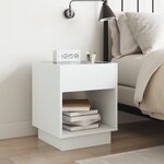 vidaXL Table de chevet avec LED infini blanc 40x40x50 cm