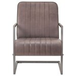 vidaXL Fauteuil cantilever Marron Cuir véritable
