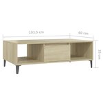 vidaXL Table basse chêne sonoma 103 5x60x35 cm bois d'ingénierie