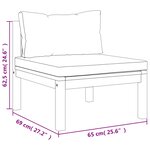 vidaXL Salon de jardin 3 Pièces avec coussin Bois d'acacia solide