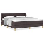 lit à ressort vidaXL avec matelas en marron foncé  180x200 cm  tissu