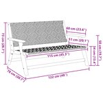 vidaXL Banc de jardin Noir et blanc 122x76x73.5 cm Bois massif d'acacia