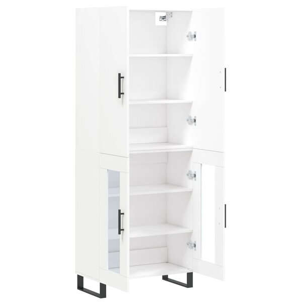 vidaXL Buffet haut Blanc 69 5x34x180 cm Bois d'ingénierie
