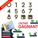 Numéro 9-Numéro adhésif pour boîtes aux lettres - Résine de 3 mm, hauteur environ 50 mm - Taurus (chêne foncé)