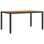vidaXL Ensemble à manger de jardin et coussins 7Pièces noir rotin acacia