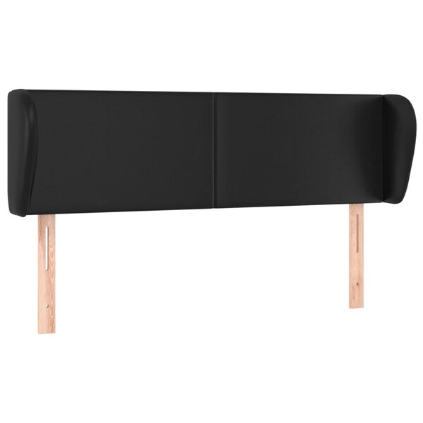 vidaXL Tête de lit avec oreilles Noir 147x23x78/88 cm Similicuir