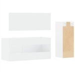 vidaXL Ensemble de meubles salle de bain 3 Pièces blanc bois d'ingénierie