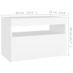 vidaXL Meubles TV avec lumières LED 2 Pièces Blanc 60x35x40 cm