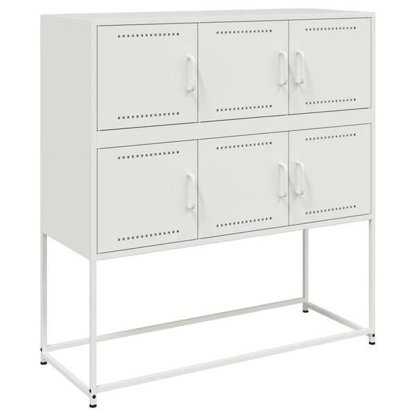 vidaXL Buffet blanc 100 5x39x107 cm acier laminé à froid