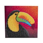 CRYSTAL ART Kit carte broderie diamant 18x18cm Toucan