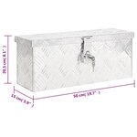 vidaXL Boîte de rangement Argenté 50x15x20 5 cm Aluminium