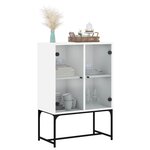 vidaXL Armoire latérale avec portes en verre blanc 69x37x100 cm