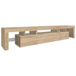 vidaXL Meuble TV avec lumières LED Chêne sonoma 215x36 5x40 cm