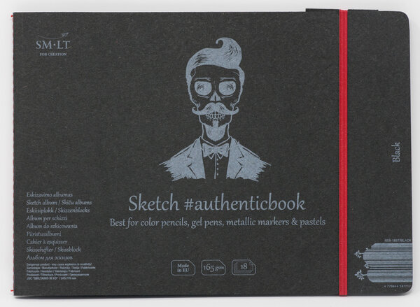 SM-LT Carnet- Dessin - Noir - 24 5x17 6cm - 18  feuilles - 165 gsm