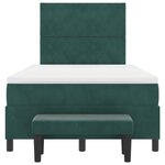 vidaXL Lit à ressort avec matelas et banc vert foncé 120x190 cm en velours
