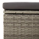 vidaXL Salon de jardin 4 Pièces avec coussins Gris Résine tressée