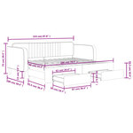 vidaXL Lit de jour avec gigogne et tiroirs sans matelas rose 90x200 cm
