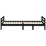 vidaXL Cadre de lit sans matelas noir 75x190 cm bois de pin massif