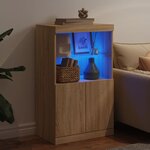 vidaXL Buffet avec lumières LED chêne sonoma 60 5x37x100 cm