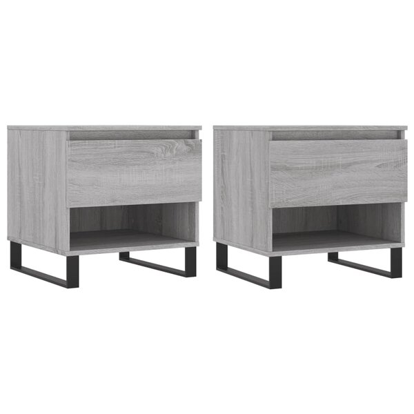 vidaXL Tables basses 2 Pièces sonoma gris 50x46x50 cm bois d'ingénierie